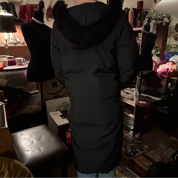 Ralph lauren black puffer coat with fur hood